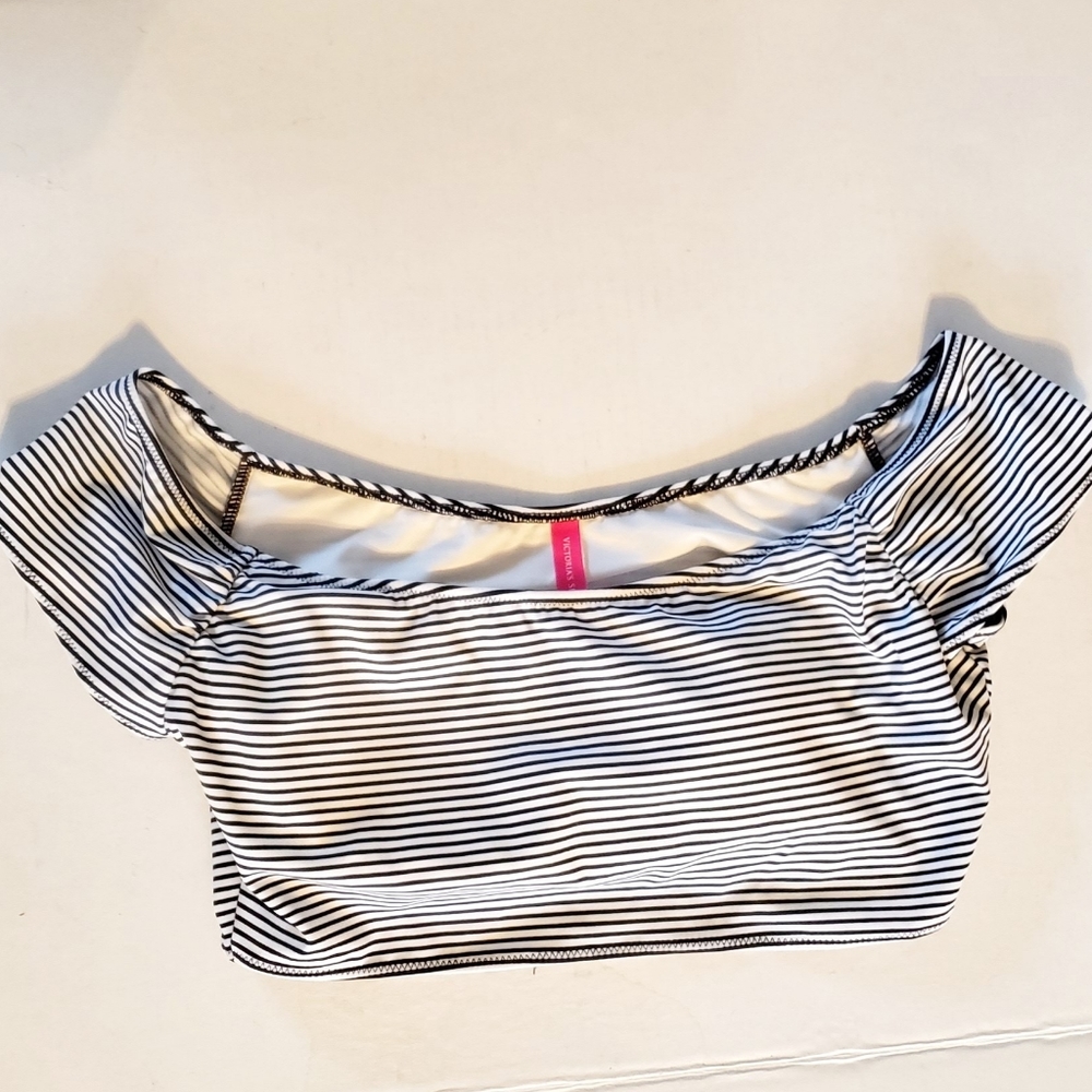 Victoria's Secret striped crop swim top